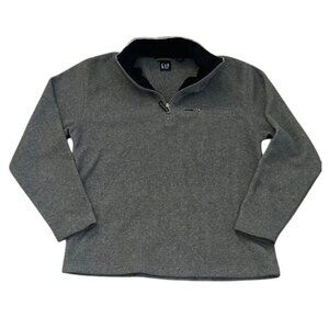 GAP Men’s Athletic 1/4 Zip Gray Long Sleeve Sweater Jacket Fleece - Size XS